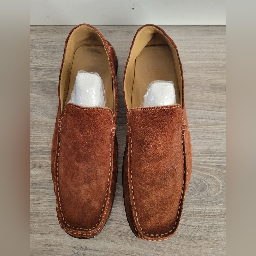 Hugo Boss suede loafers slip on shoes size 8 men's